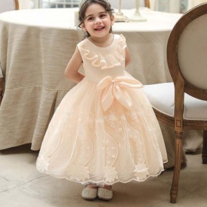 Baige Newborn Baby Girl Birthday Clothing Kids Party Dress Toddler Princess Christening Dresses