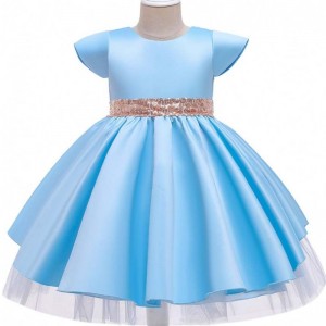 Baige New Arrival New Fashion Girls Short Sleeve Princess Dress Birthday Party Children Mesh Dress