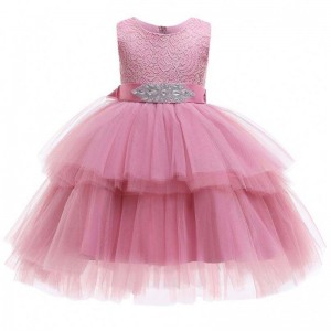 Supper Fashion Children Fancy Party Dresses Lace Designs Girls Frock Birthday Tutu Dress L1746