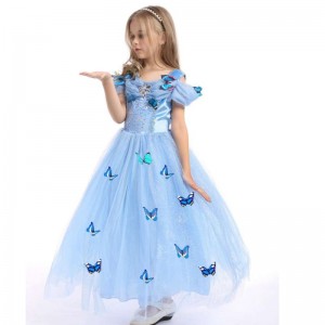 Baige Best Seller Baby Girl Apparel Kids Cosplay princess Elsa Anna Fashion Girl Costume Garments Children Long Dress