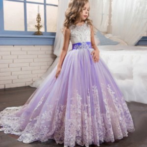 Baige Wholesale Kids Evening Ball Gown Luxury Princess Sleeveless Party Dress Fancy birthday party Prom costume