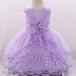 Baige 0-2 Years Old Church Kids Dress Baby Birthday Party Wear Children Christening Frock L1869XZ