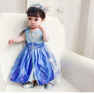 Baige New Design Princess Elsa Anna Role Play Dress Little Girl Cosplay Costumes Christmas Party Birthday Gown BX1730