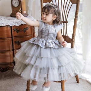 New Style Sleeveless Baby Girl Sequin Princess Baptism Dress Kids Birthday Party Fashion Cute Evening Dresses 0-6 Years Old