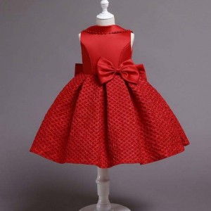 Baige Flower Girls Dresses Satin Beautiful Design Kids 3 to 10 Years Children performance Dress DS001