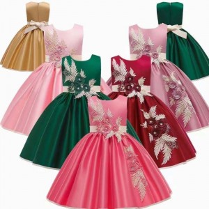 Baige Kids Boutique Clothes Girls Dress New Design Spring Dress Suits Baby Girls Birthday Party Wedding Dress