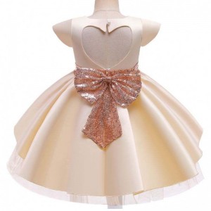 Baige New Little Girls Wedding Dresses Kids Princess Frock With Bow Child Birthday Party Dress 3-10 Years Old