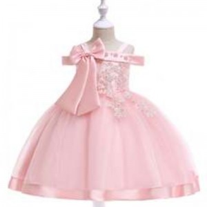 High Quality Super Soft Kids Clothes Summer Girl Dress Off-Shoulder Baby Girls Party Dresses L5081