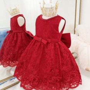 Baige Kids Party Dresses Baby Girl Frock Children Newborn Garments Flower Girls Dress