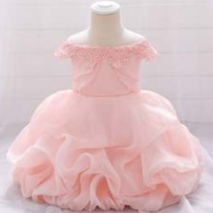 Newborn Baby Girl Party Frock Design Off-shoulder Summer Wear Children Party Dress Wedding Birthday Party for Children