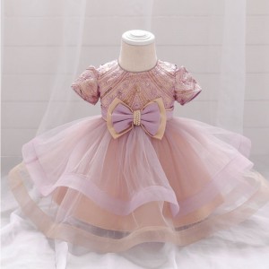 Hot sale Baby Dress Pictures Ball Gowns Children Wedding Party Bridesmaid Girl Dress L1930XZ