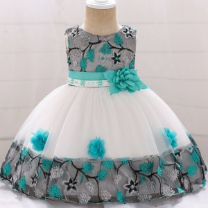 Baige In Stock Fashion Design 24 Months Baby Girls Flower Summer Baby Princess Dress for Kids L5045XZ