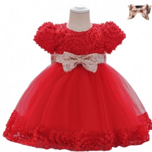 Baige New Design kids birthday dresses fashionable clothes for kids with Sequined Bow L1941XZ