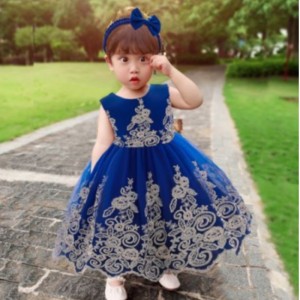 Baige New Lace Frock Kids Party Wear 0-6Year Flower Girl Birthday Party Ball Gown L2023XZ