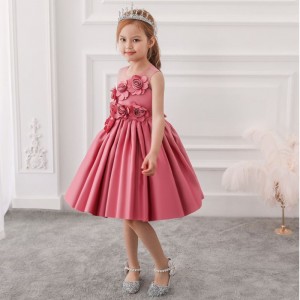 Baige Wholesale 3-8 Years Old Baby Girl Frocks Flora kids Dress Fancy Children Party clothes L5068