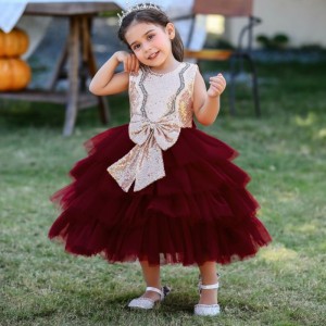 Baige High quality girls Tulle dress fashion baby girl party dress cute infant party dresses