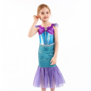 Girl Princess Little Mermaid Dress Kids Cosplay Charm Costume Children Carnival Birthday Party Clothes Summer Dress Girls