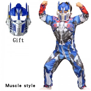 Boys Optimus Muscle Robot Prime Fancy Dress Up American Boy Superhero Purim Cosplay Halloween Child Costume