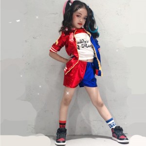 Children's Day Carnival Har li Kids Girls Cosplay Costumes Quinn Monster Jacket Pants T-Shirt Sets Party Clothes