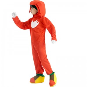 Red Sonic Cosplay Costume for Children Halloween Party Sonic Rat Jumpsuit