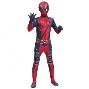 Boys Cool Movies Anime Superhero Halloween Xmas Party Gifts Cosplay Dead pool Children's Costumes with Headgear Swords Weapons