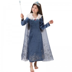 Children's Halloween Costumes Princess Dress Carnival Dress Queen Cape Elsa Dress