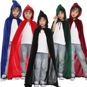 Wholesale Hot Selling Hooded Cloak Long Velvet Vampire Halloween Costume Cape For Men And Women