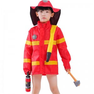 Kids Firefighter Costume Toddler Fireman Dress up Fire Pretend Outfit