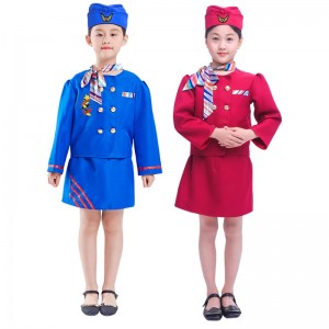 Children\'s Performance Costume Flight Attendant Uniform Professional Uniform Halloween Cosplay Costume