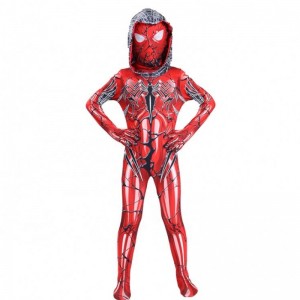 2022 New Red Color Fullbody Suit Halloween Party TV&Movie Cosplay Anime Jumpsuit Spiderman Costume with Face Mask