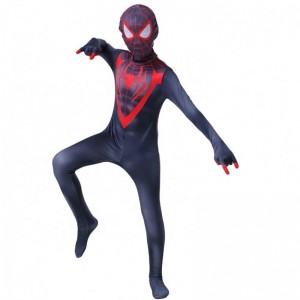 New Design Halloween Carnival SpiderMan No Way Home Cosplay Black Zentai Jumpsuit Spiderman Costume for Kids with Face Mask