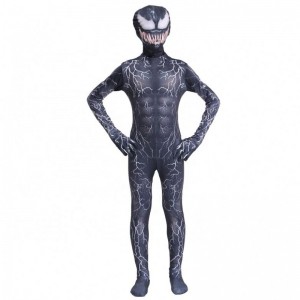 Black Muscle Zentai Bodysuit Adults Superhero Scary Horror Jumpsuit Spiderman Halloween Cosplay Symbiote Venom Costumes for Boys