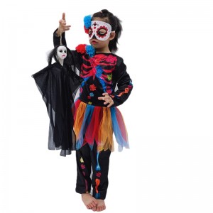 New Style Halloween Costume Fashion Skeleton Kids Scary Costume Horror Skull Jumpsuit Carnival Party Kids Costume