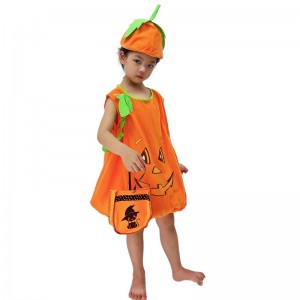 Two-pieces Halloween Party lovely pumpkin Cosplay costume Baby kids Fancy Dress Stage Performance Suit