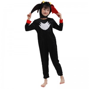 Kids Black Hedgehog Costume Jumpsuit for Kids Boys