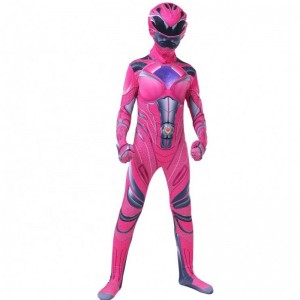 Hot Comic Cartoon Character Halloween Party Power Ranger Costume with Face Mask for Kids Girls