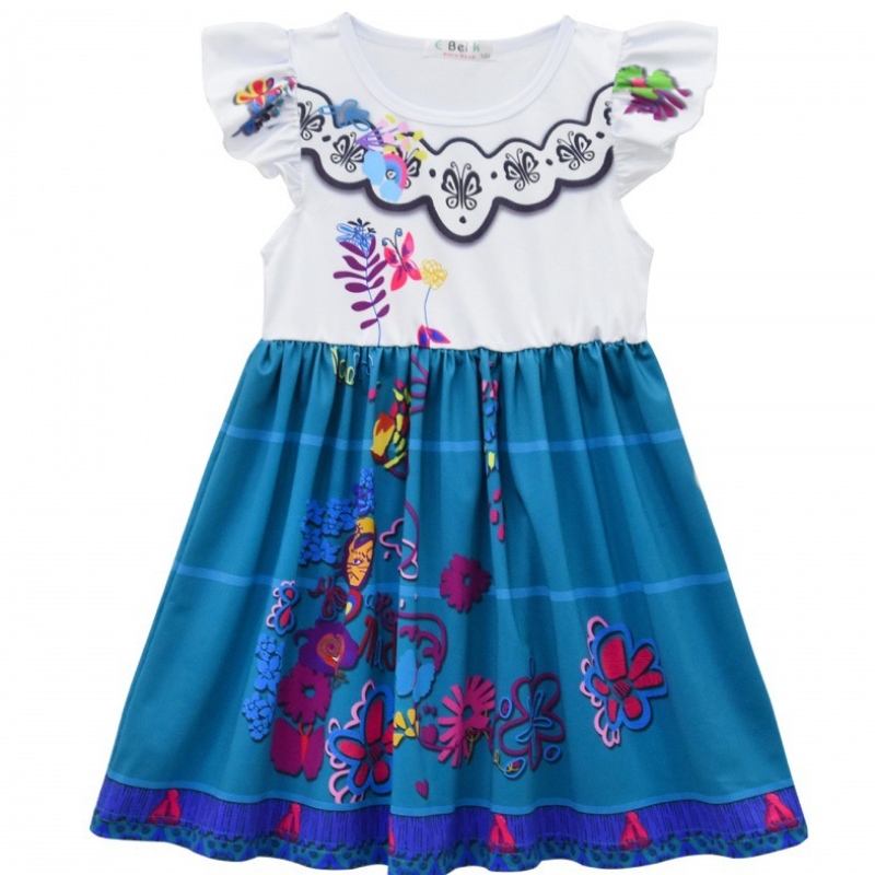 Mirabel Cosplay Costume Kids Children Fancy Carnival Halloween Princess Dress Encanto Madrigal Dress