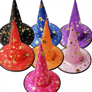 Hot selling Halloween Cosplay Black Pointed Witch Hat Decorations for Adult and Kids