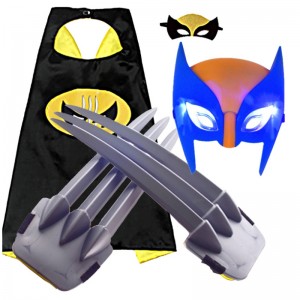 Wolverine Plastic Claw Facepiece Cloak Weapon Halloween Cosplay Party Toys