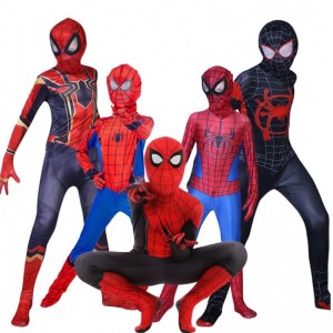 Spider Man Spiderman Costume Fancy Jumpsuit Adult And Children Halloween Cosplay Costume Red Black Spandex 3D Cosplay Clothing