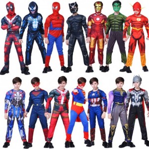 Factory Direct Children's Cosplay Costumes Kids Superhero Costumes Muscle Suit