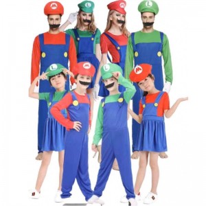 Super Mario Clothes Adults and Kids Mario Family Bros Cosplay Costume Set Children Gift Halloween Party MARIO & LUIGI Clothes