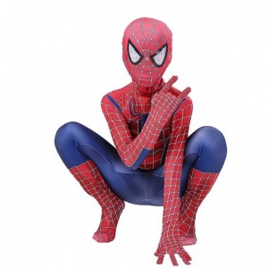 Zipper Sets Halloween TV&Movie Superhero Jumpsuit Performance Wear Spider-man Costume with Headgear