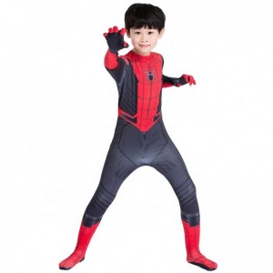 Amazon Hot Sale wholesale Classic Style Best Price Cartoon Red Black Clothing Figura de Accion Anime Kids Spiderman Costume