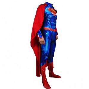 Direct Supplies Anime Superhero Zentai Sets Halloween Bodysuit Super Costumes with Red Cloak for Man Kids