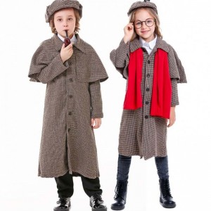 Girl Boy Detective Sherlock Holmes Role Play Sherlock Holmes Costume For ChildHCBC-012