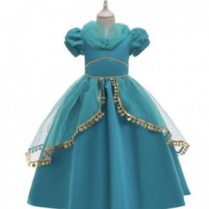 Halloween Little Girls Jasmine Princess Dress Aladdin Cosplay Princess Jasmine For 2-10Year HCAL-004