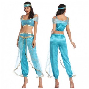 HOT sales Halloween Outfit Aladdin Magic Lamp Princess Jasmine Adult HCAL-012