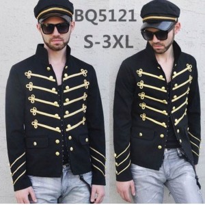 Cross-border 2022 Amazon New Fashion Stand Collar Men's Double Breasted Early Spring Long Sleeve Costumes