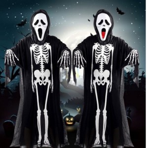 Party celebration masquerade cosplay Halloween costume ghost clothes people skeleton clothes skull clothes